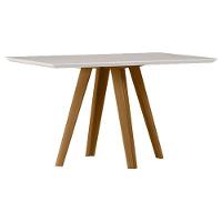 Mesa De Jantar 135x90 Cm Mariah Com Vidro Ype Off White – New Ceval - 1