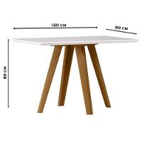 Mesa De Jantar 135x90 Cm Mariah Com Vidro Ype Off White – New Ceval - 2