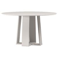 Mesa De Jantar Isabela 135x135 Cm Com Vidro Off White – New Ceval - 1