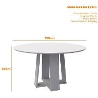 Mesa De Jantar Isabela 135x135 Cm Com Vidro Off White – New Ceval - 2