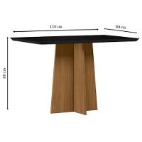 Mesa De Jantar Anitta 120x80 Cm Com Vidro Ype Preto E 4 Cadeiras Ana Veludo Preto – New Ceval - 2