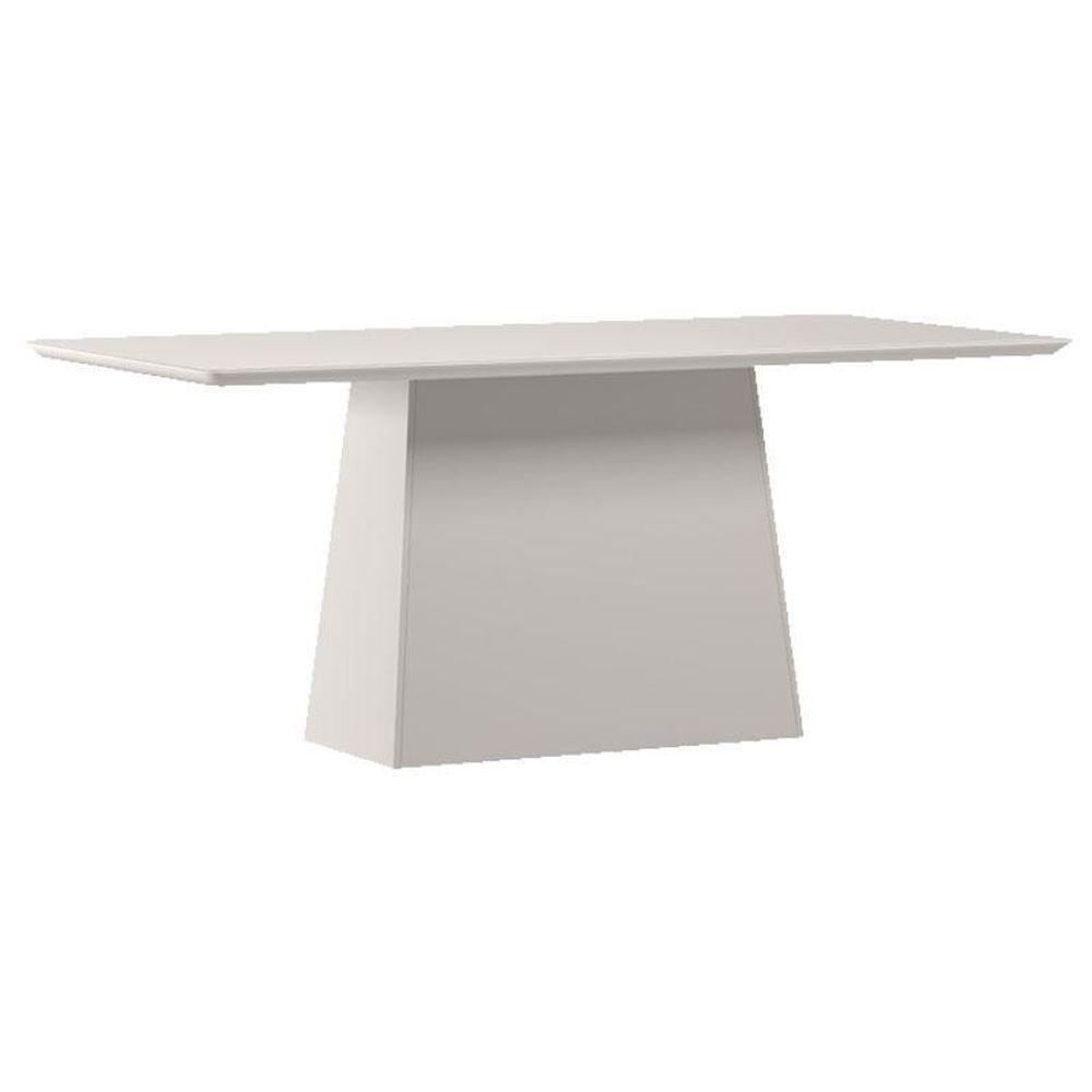 Mesa De Jantar 180 Cm Barbara Com Vidro Off White – New Ceval - 1