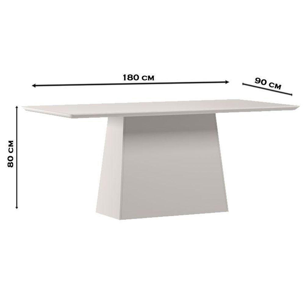 Mesa De Jantar 180 Cm Barbara Com Vidro Off White – New Ceval - 2