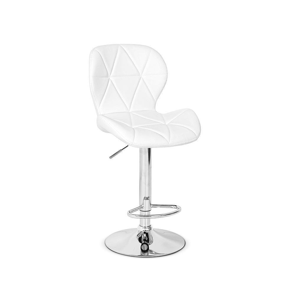 Banqueta Slim Couro Pu Regulagem de Altura Branca - 1