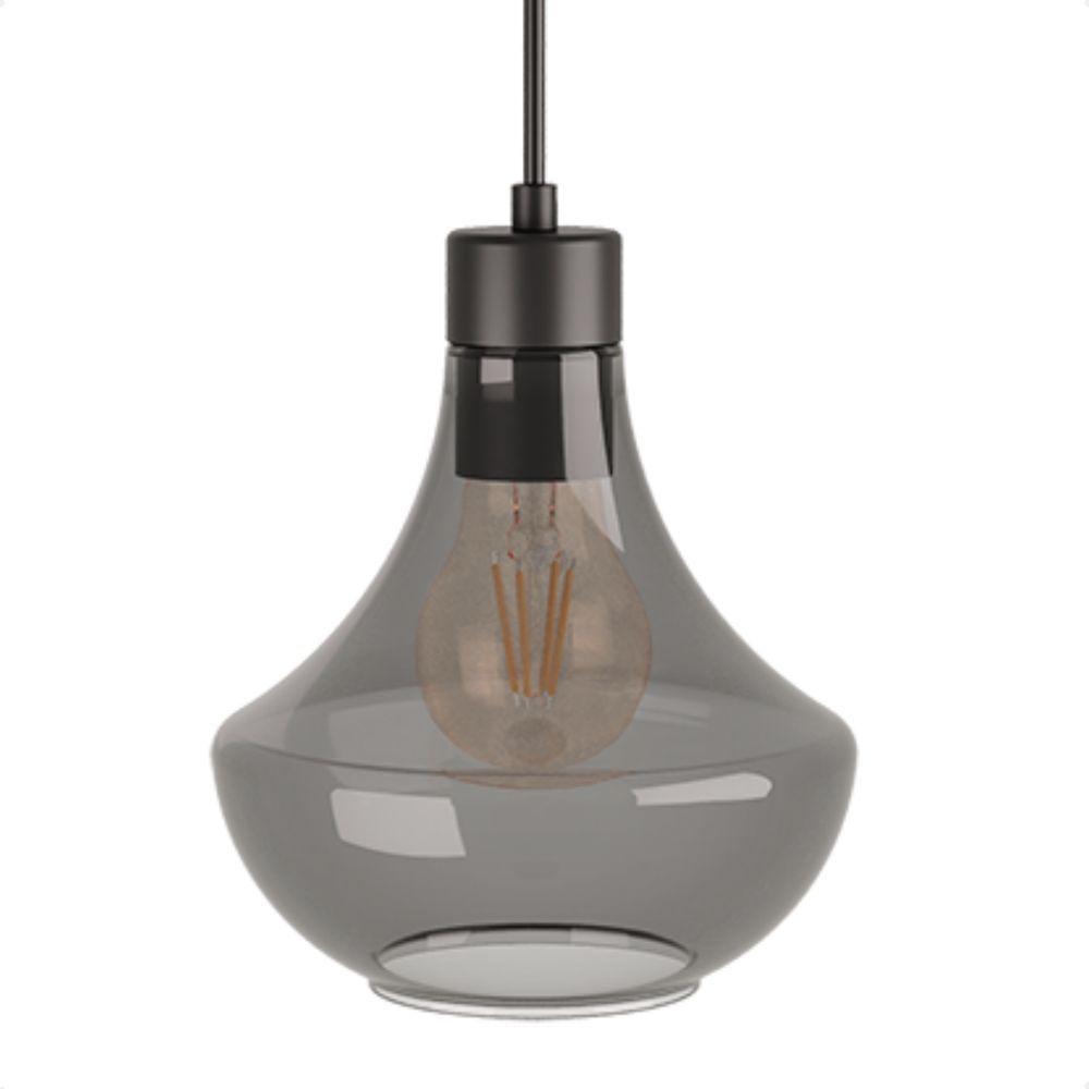 Lustre Pendente Blumenau Verbena E27 Bivolt Fumê - 1