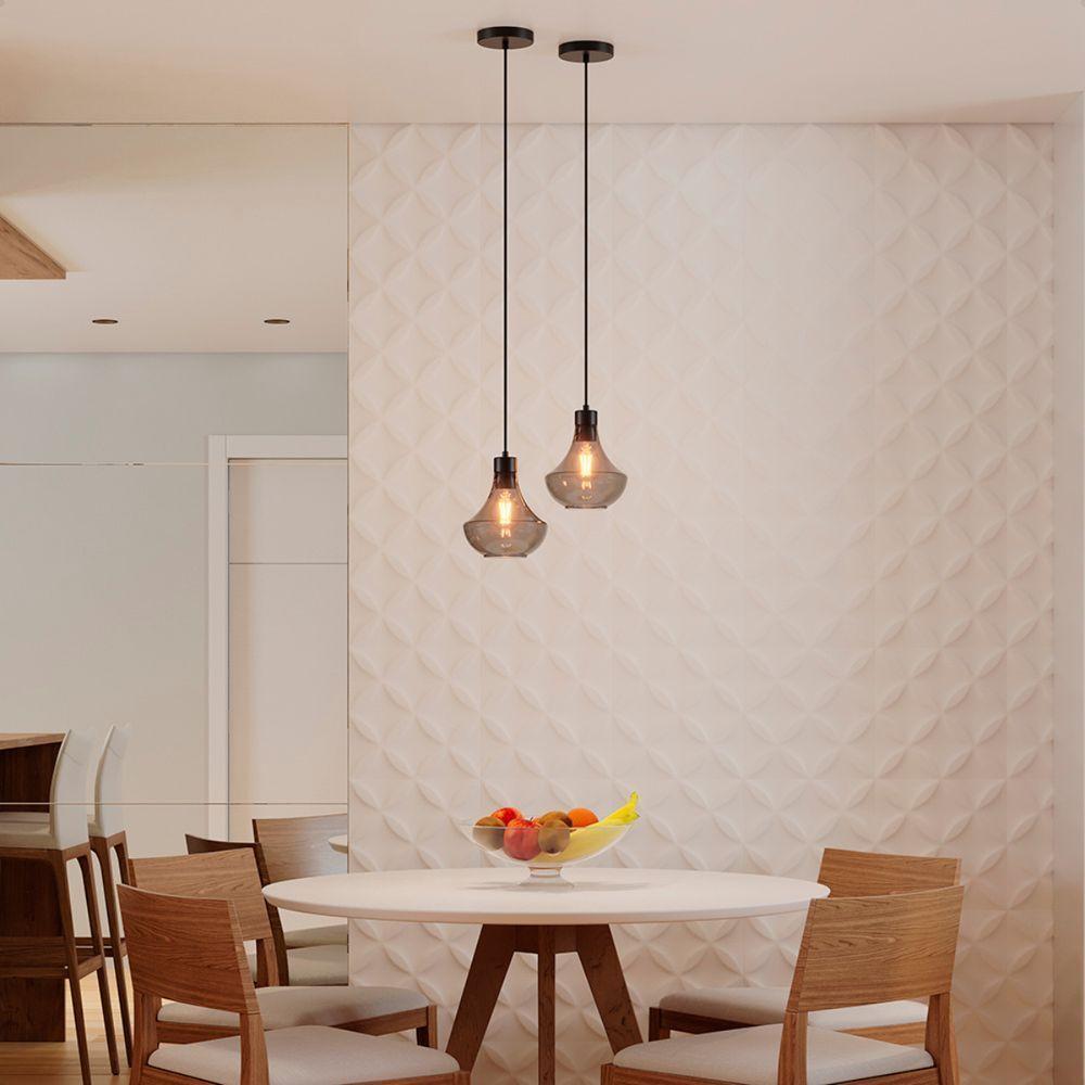 Lustre Pendente Blumenau Verbena E27 Bivolt Fumê - 3
