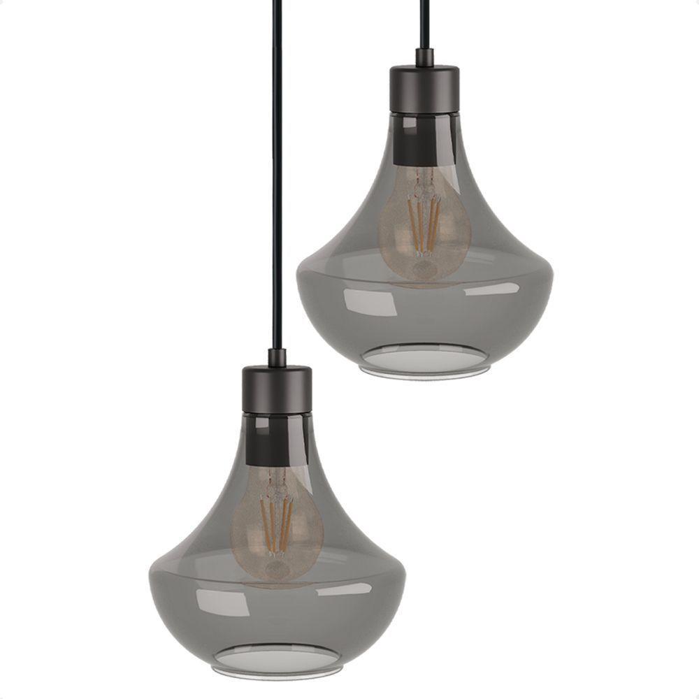 Lustre Pendente Blumenau Verbena E27 Bivolt Fumê - 5