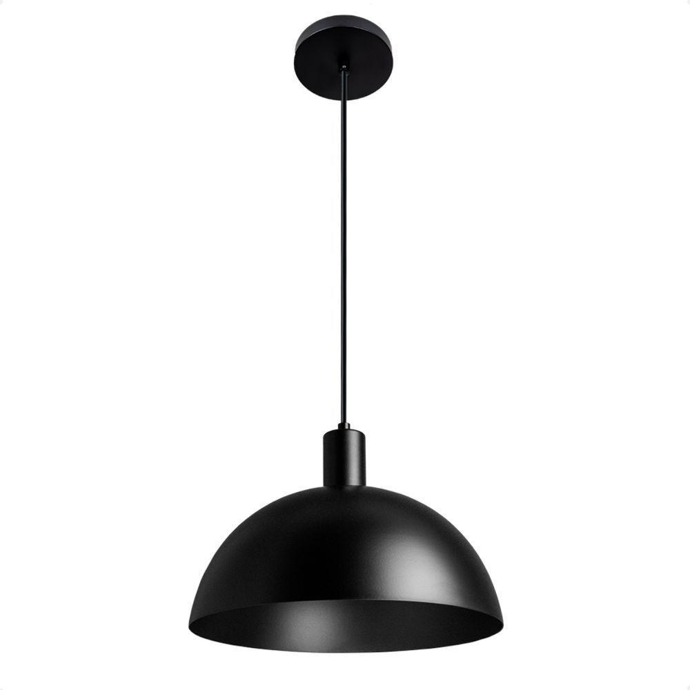 Lustre Pendente Blumenau Bia Meia Lua E27 Bivolt Preto - 2