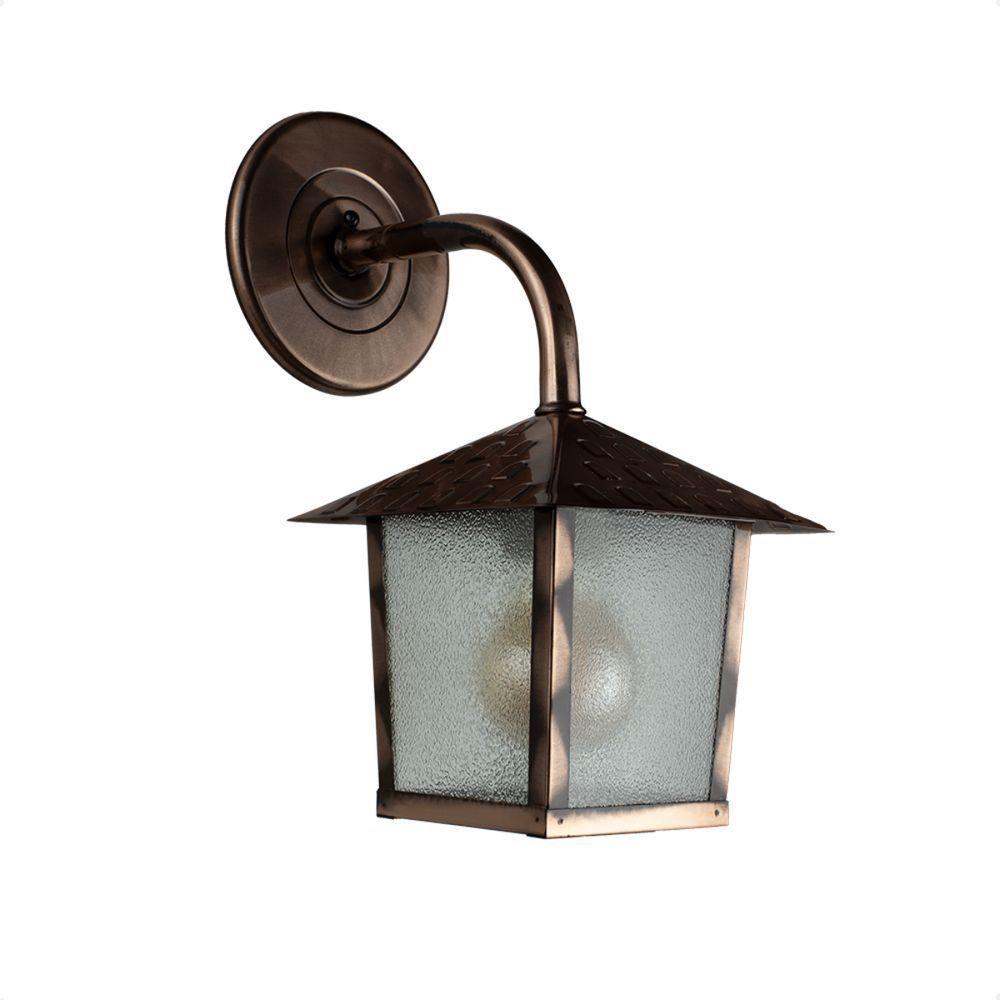 Arandela Colonial Nina Quadrada Vidro Pontilhado E27 Bivolt Cobre - 1