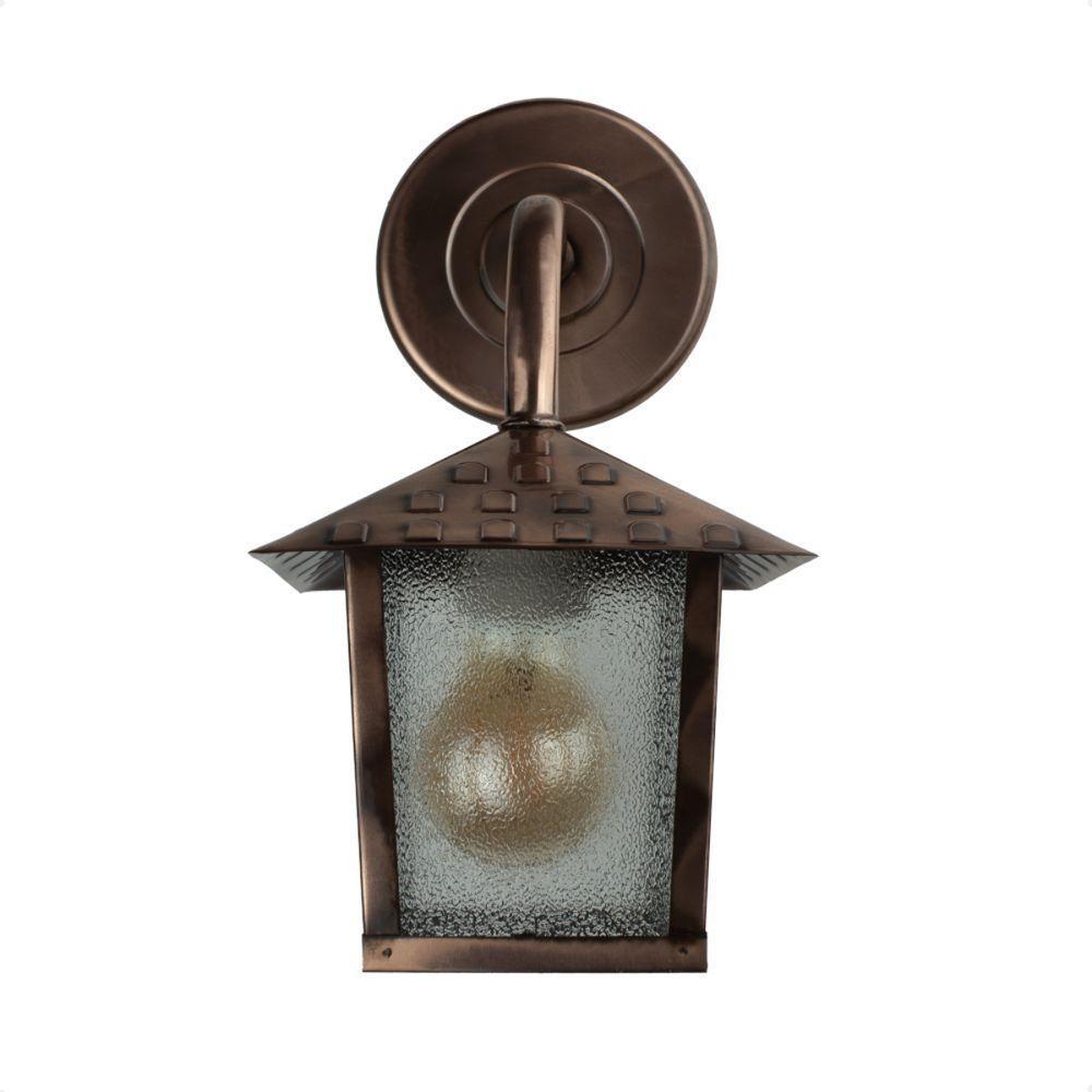 Arandela Colonial Nina Quadrada Vidro Pontilhado E27 Bivolt Cobre - 2