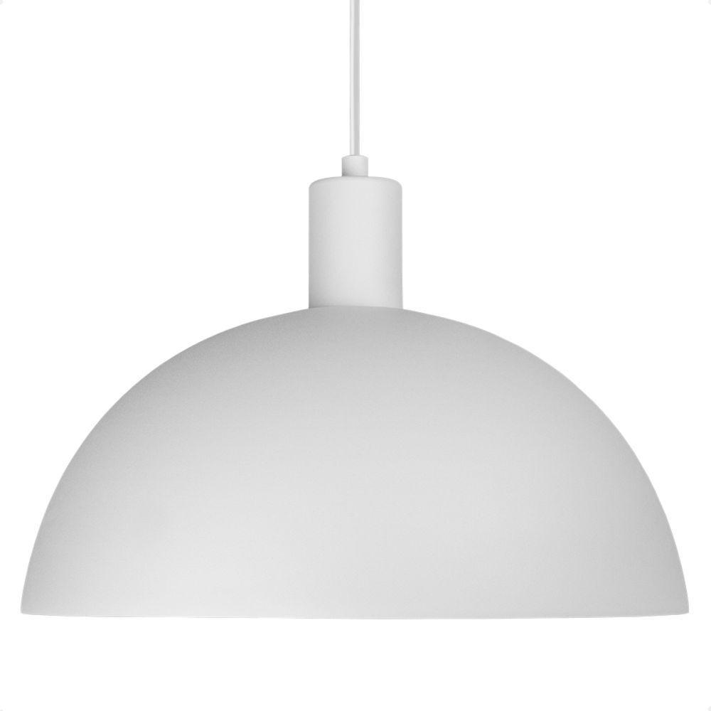 Lustre Pendente Blumenau Bia Meia Lua E27 Bivolt Branco - 1