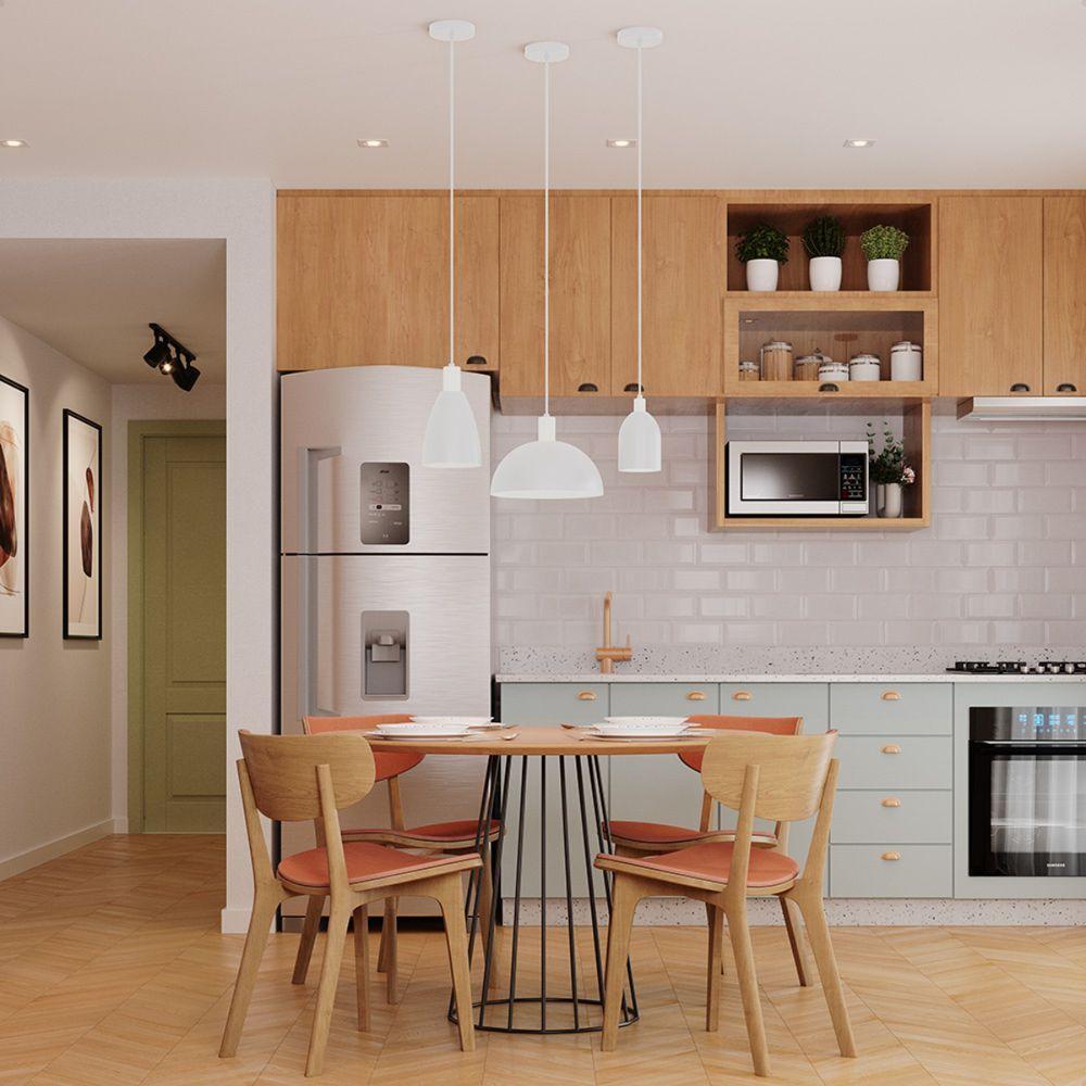 Lustre Pendente Blumenau Bia Meia Lua E27 Bivolt Branco - 3