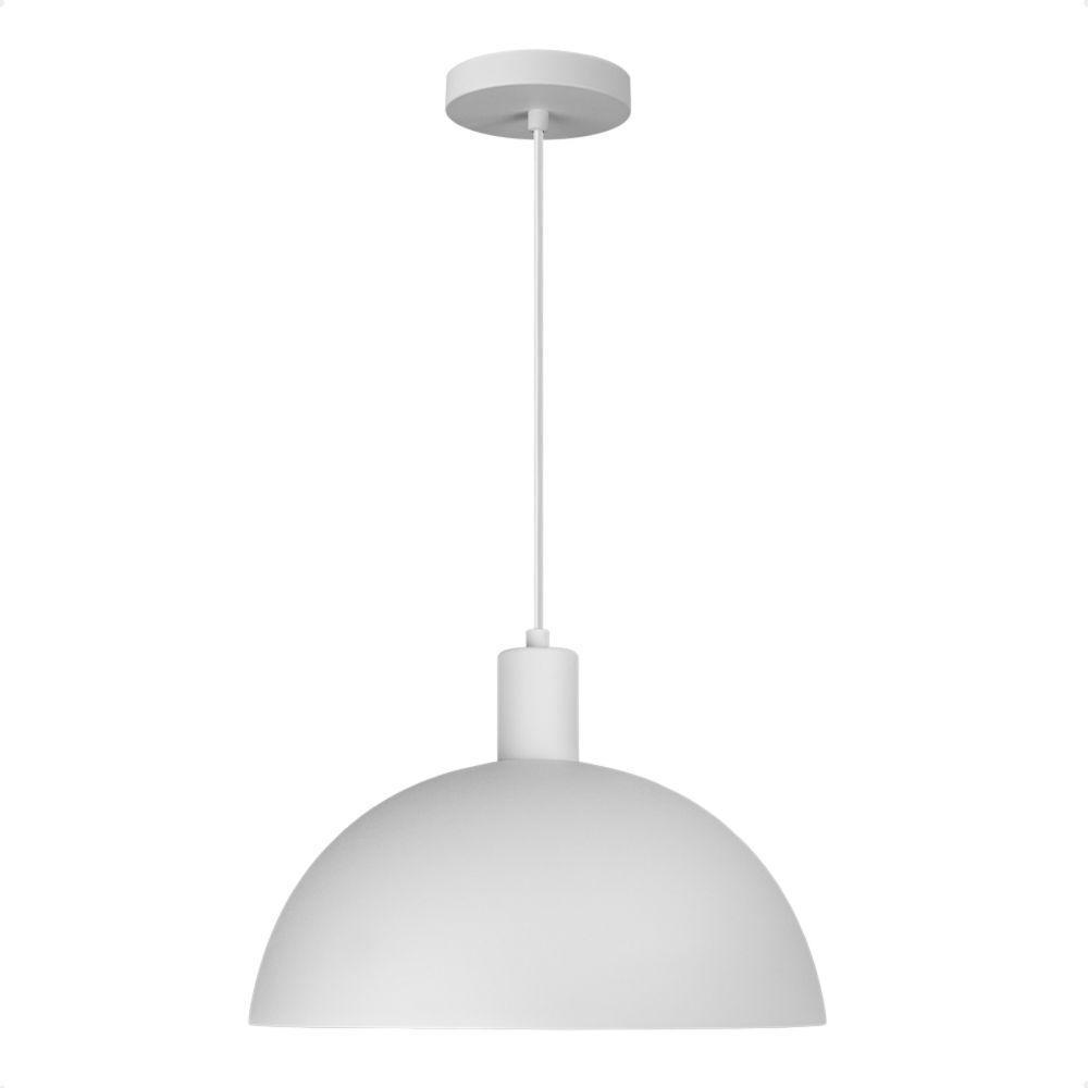 Lustre Pendente Blumenau Bia Meia Lua E27 Bivolt Branco - 6