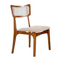 Conjunto 2 Cadeiras De Madeira Viena Linho Palha Imbuia - 1
