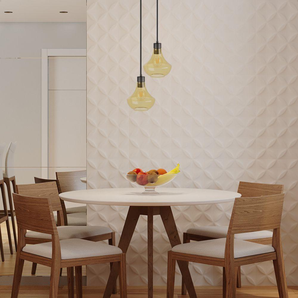Lustre Pendente Blumenau Verbena Duplo E27 Bivolt âmbar - 3