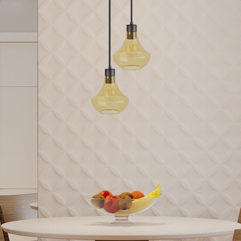 Lustre Pendente Blumenau Verbena Duplo E27 Bivolt âmbar - 4