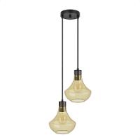 Lustre Pendente Blumenau Verbena Duplo E27 Bivolt âmbar - 2