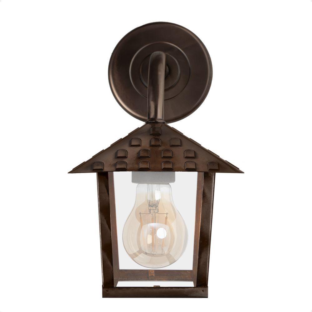 Kit 2 Arandela Colonial Nina Quadrada Vidro Liso E27 Bivolt Cobre - 2