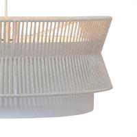 Lustre Pendente Blumenau Gaia Macramê 60cm E27 Bivolt Branco Com Bege - 6