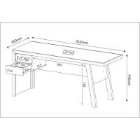 Escrivaninha Com 2 Gavetas Multimóveis Vcr25029 Amêndoa Amêndoa - 3