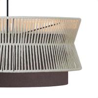 Lustre Pendente Blumenau Gaia Macramê 60cm E27 Bivolt Marrom Gold Com Bege - 6