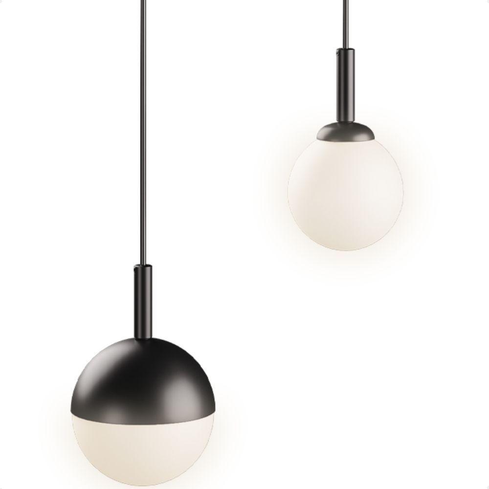 Lustre Pendente Blumenau Macadâmia Duplo G9 Bivolt Preto - 5