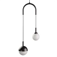 Lustre Pendente Blumenau Macadâmia Duplo G9 Bivolt Preto - 1