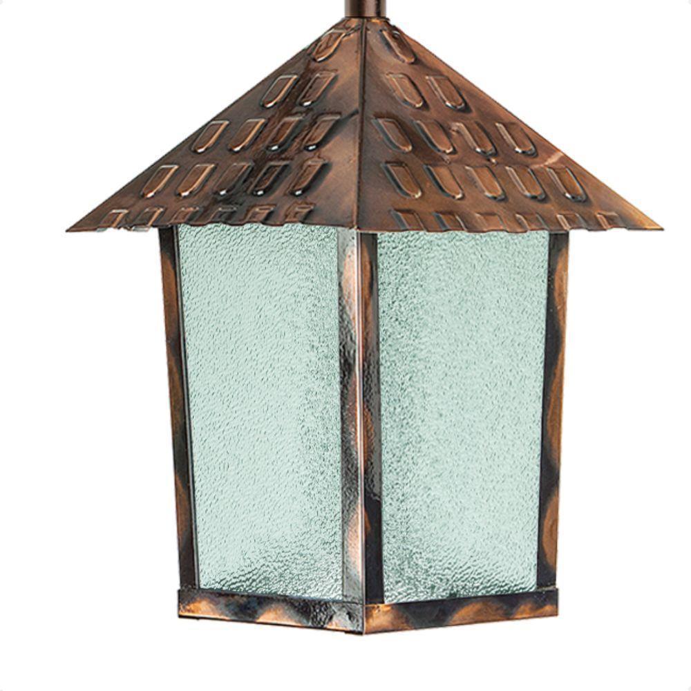 Kit 4 Arandela Colonial Quadrada Vidro Pontilhado E27 Bivolt Cobre - 5