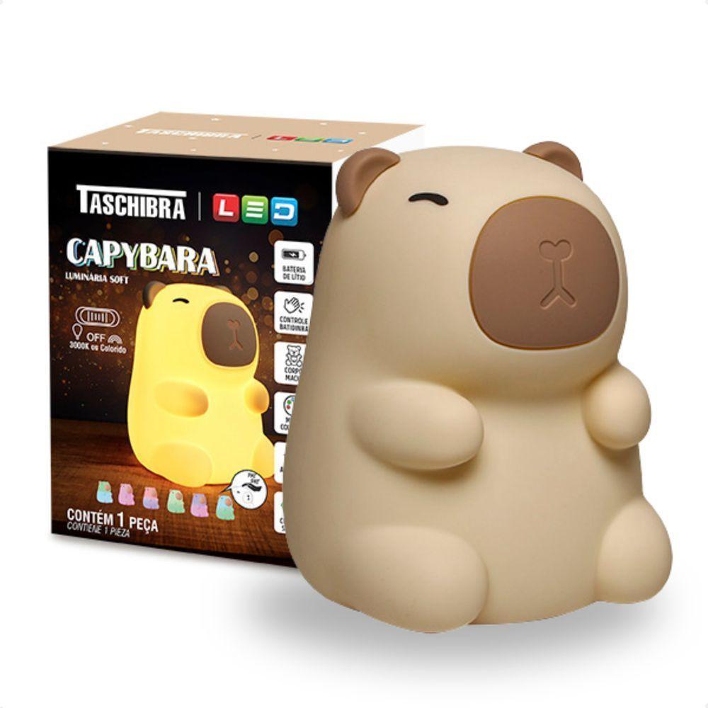 Luminária Abajur Taschibra Touch Soft Led Capybara Rgb Recarregável - 8
