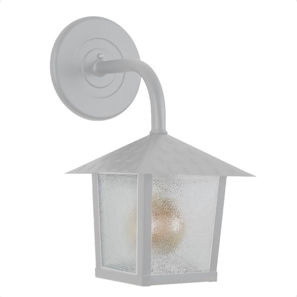 Kit 4 Arandela Colonial Nina Quadrada Vidro Pontilhado E27 Bivolt Branco - 1