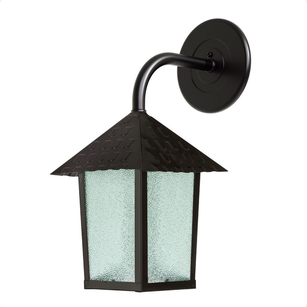 Kit 4 Arandela Colonial Quadrada Vidro Pontilhado E27 Bivolt Preto - 1