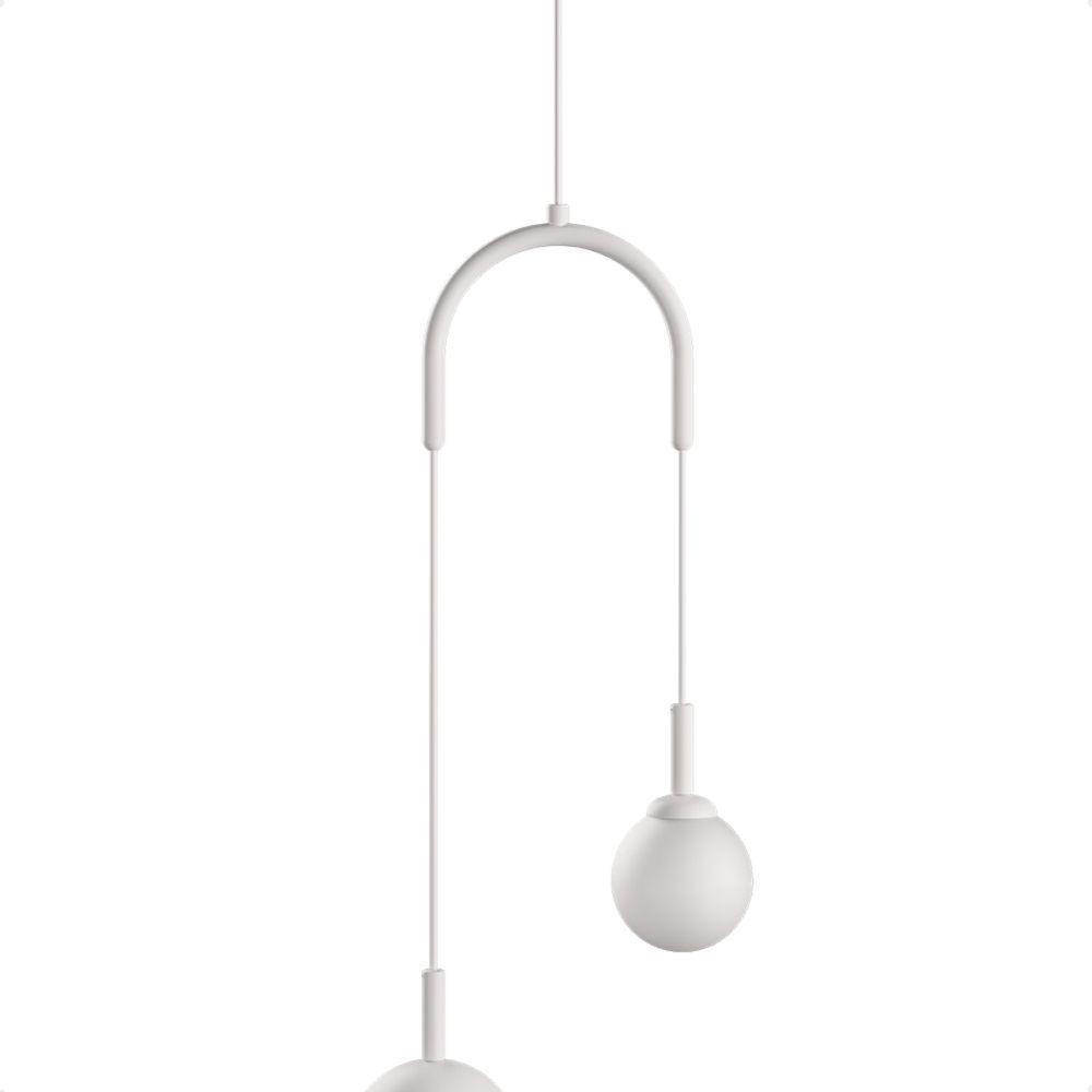 Lustre Pendente Blumenau Macadâmia Duplo G9 Bivolt Branco - 6
