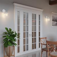 Kit 2 Arandela Colonial Nina Quadrada Vidro Pontilhado E27 Bivolt Branco - 4