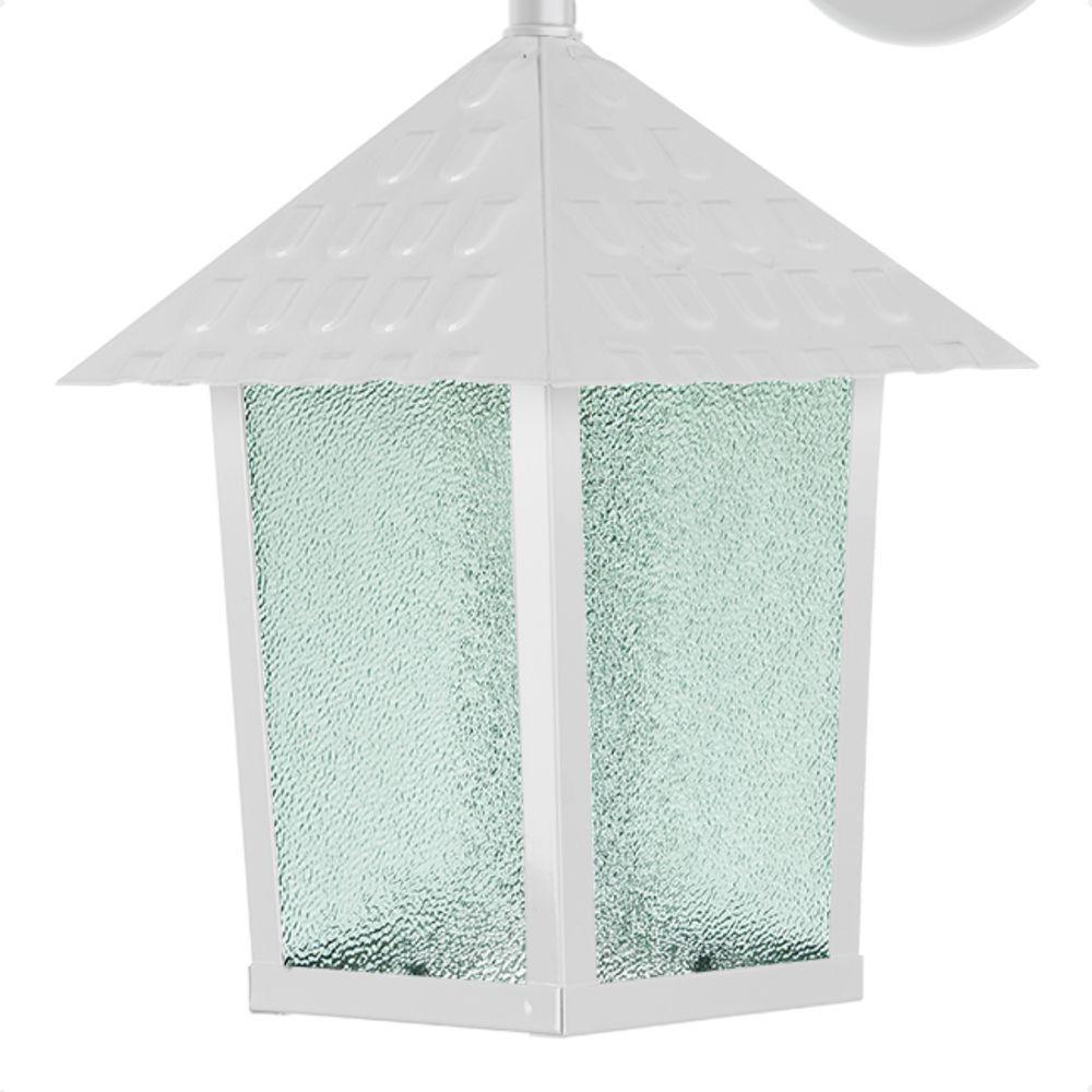 Arandela Colonial Quadrada Vidro Pontilhado E27 Bivolt Branco - 2