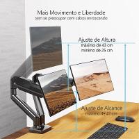Suporte Duplo Para Monitor 17 A 32 Articulado Pistão A Gás - Fitter F16 - 5