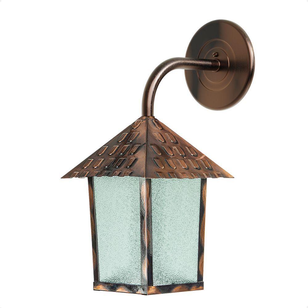 Kit 2 Arandela Colonial Quadrada Vidro Pontilhado E27 Bivolt Cobre - 1