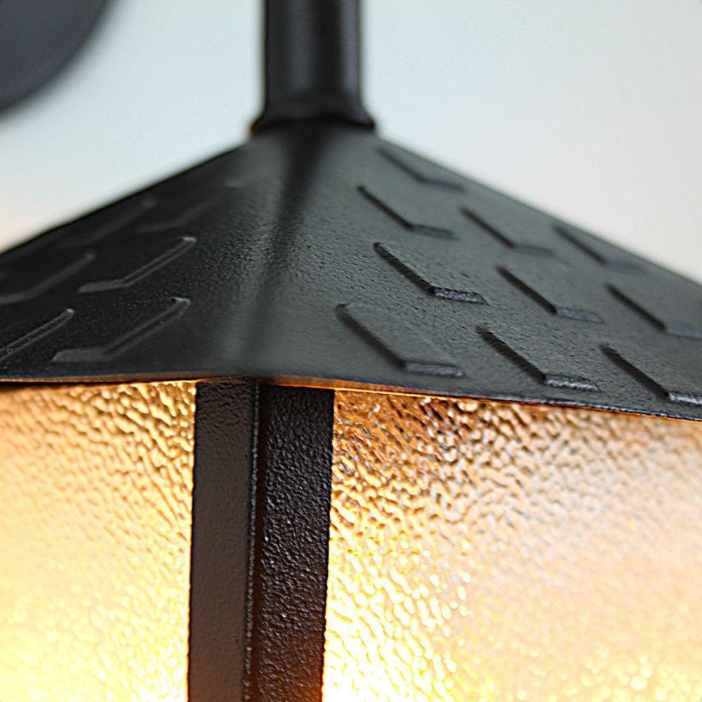 Kit 2 Arandela Colonial Nina Quadrada Vidro Pontilhado E27 Bivolt Preto - 6