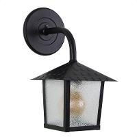 Kit 2 Arandela Colonial Nina Quadrada Vidro Pontilhado E27 Bivolt Preto - 1