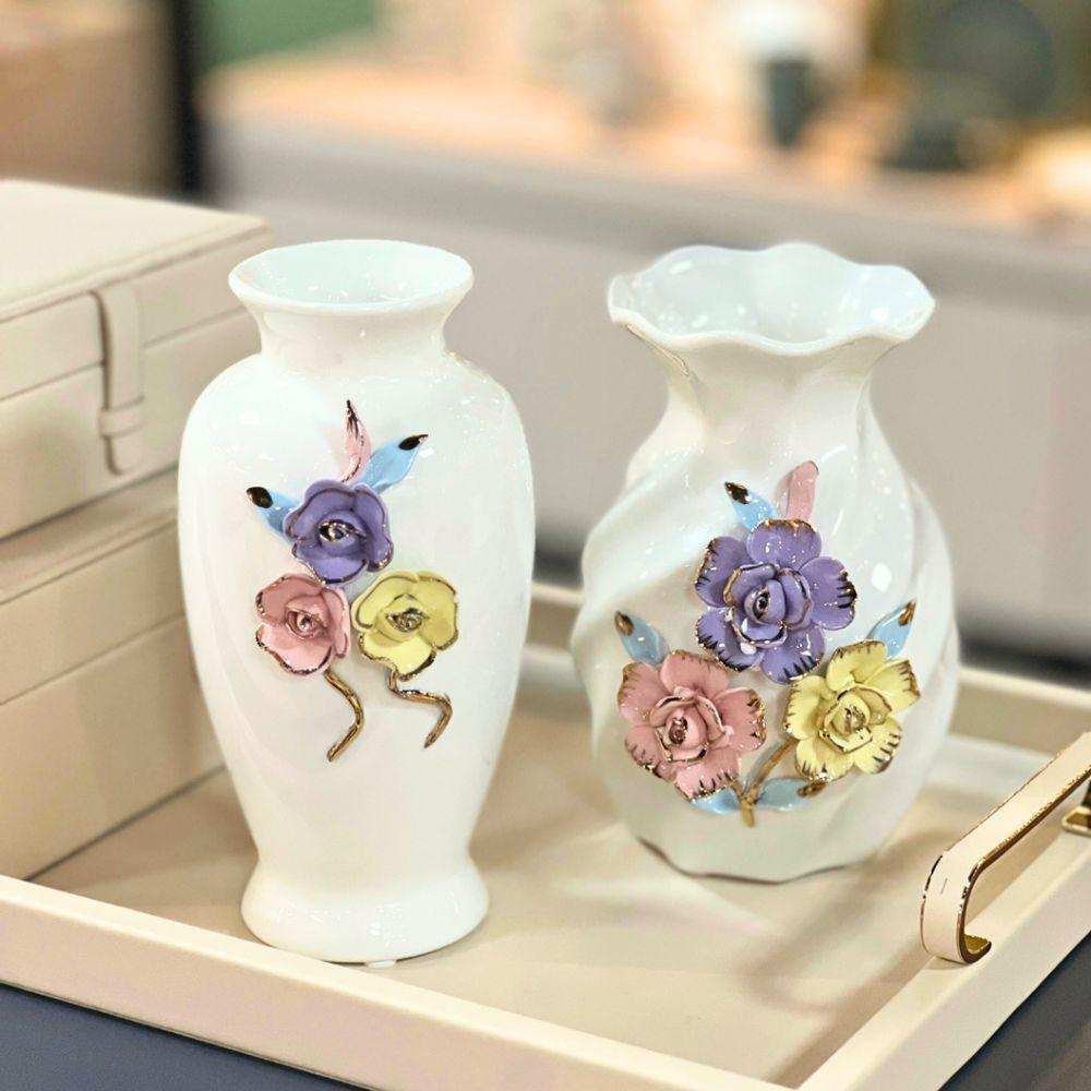 Vaso Em Porcelana Classic Branco 10x20,5cm Strasbourg Elements - 2