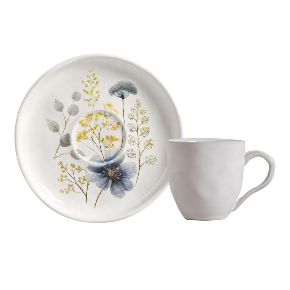 Xícara Para Café Com Pires Em Cerâmica Bio Bella 120ml Porto Brasil - 1