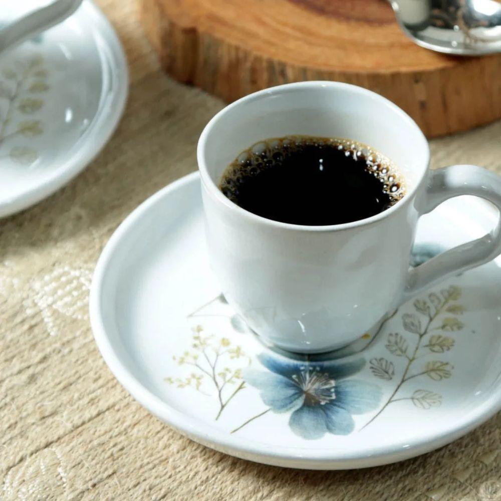 Xícara Para Café Com Pires Em Cerâmica Bio Bella 120ml Porto Brasil - 5