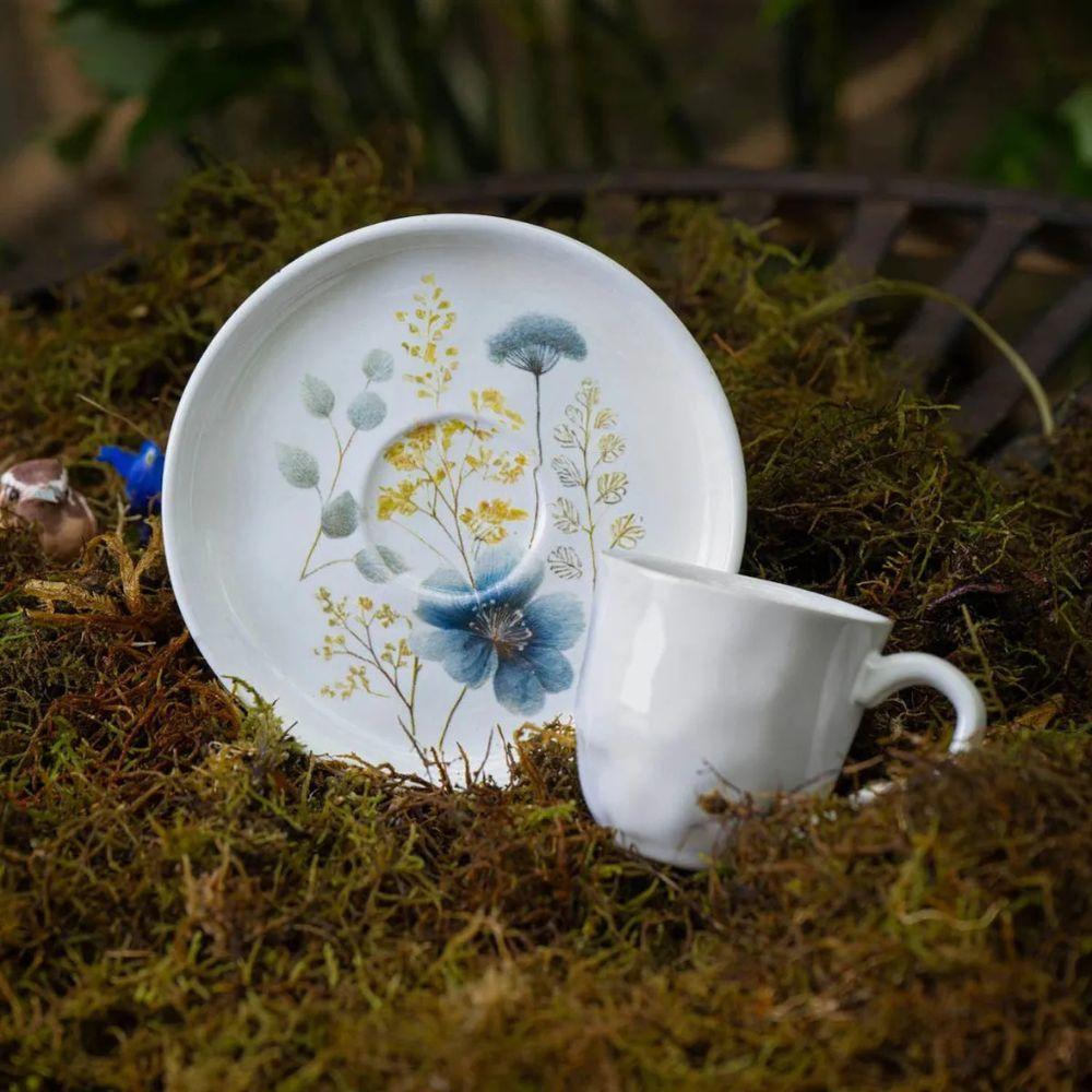 Xícara Para Café Com Pires Em Cerâmica Bio Bella 120ml Porto Brasil - 6