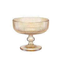 Jogo De Taças Para Sobremesa Em Vidro Graffiato âmbar Com 6 Peças 310ml Haüskraft - 1