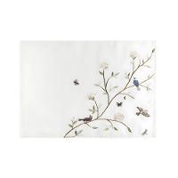 Lugar Americano Retangular Em Tecido Poliéster Ricamo Alba Branco 50x35cm Auguri Casa - 1