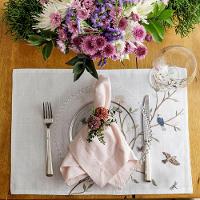 Lugar Americano Retangular Em Tecido Poliéster Ricamo Alba Branco 50x35cm Auguri Casa - 2