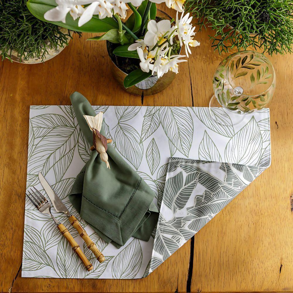 Lugar Americano Retangular Impermeável Acqua 50x35cm Auguri Casa Folha De Bananeira - 2