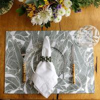 Lugar Americano Retangular Impermeável Acqua 50x35cm Auguri Casa Folha De Bananeira - 3