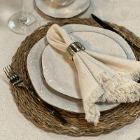 Lugar Americano Redondo Em Fibra Natural Trançado 38cm Wolff - 2