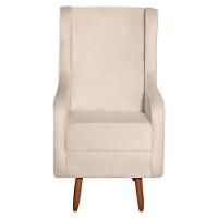 Poltrona Amamentação Aquila Com Puff Veludo Off Pés Palito - Fratello - 5