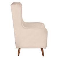 Poltrona Amamentação Aquila Com Puff Veludo Off Pés Palito - Fratello - 6